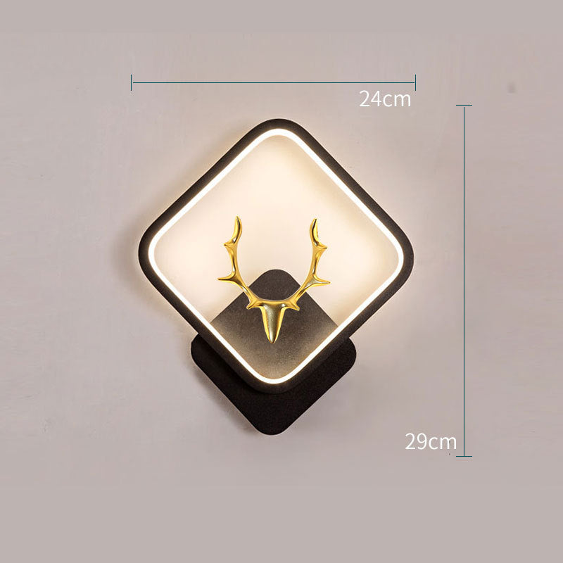 Nordic Antler Magic: Dimmable Remote Control Wall Lamp