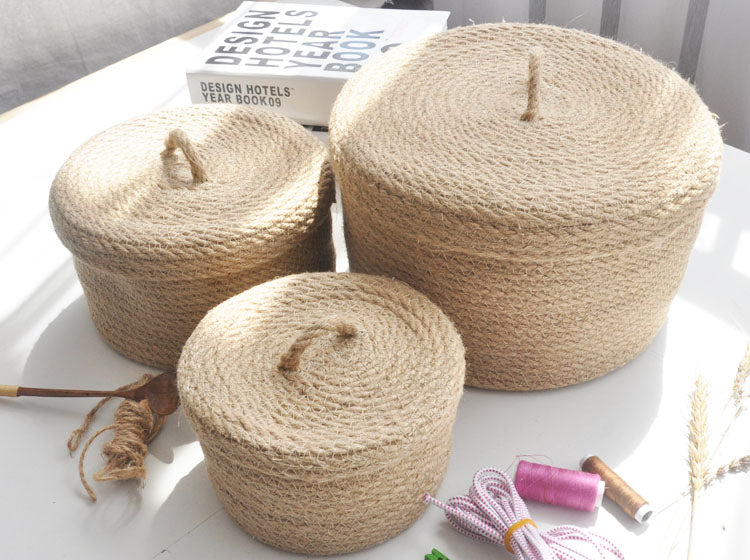 Zen Linen Tabletop Sundries Storage Basket