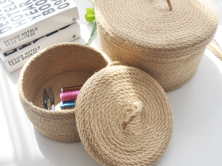 Zen Linen Tabletop Sundries Storage Basket