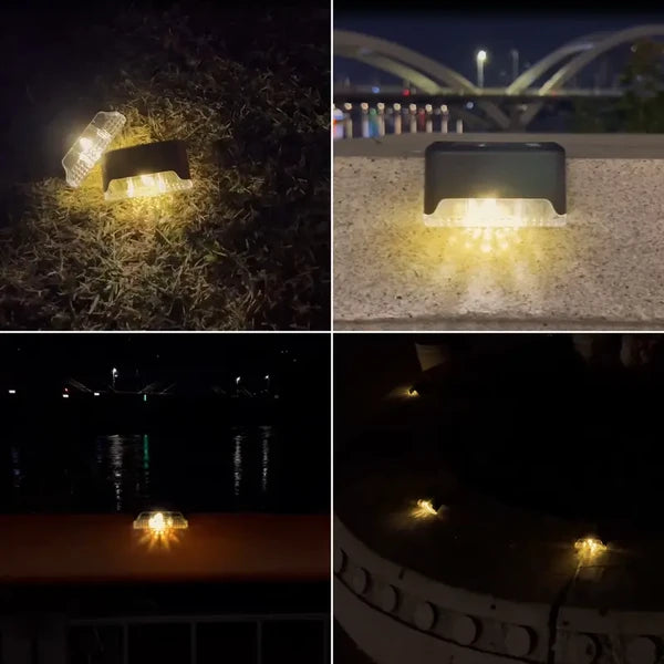 Solar Glow Outdoor Deck & Garden Pathway Lights