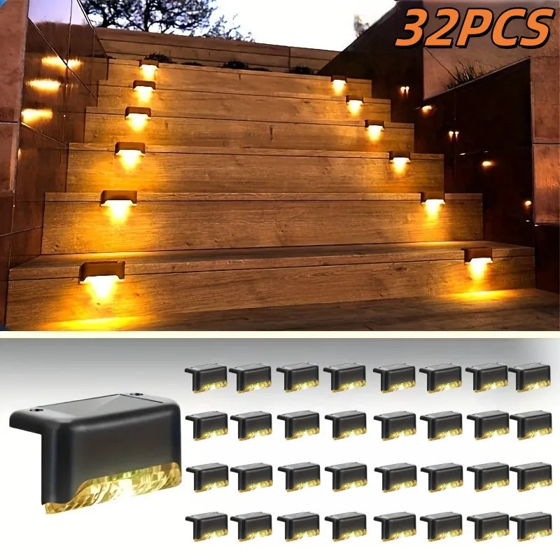 Solar Glow Outdoor Deck & Garden Pathway Lights