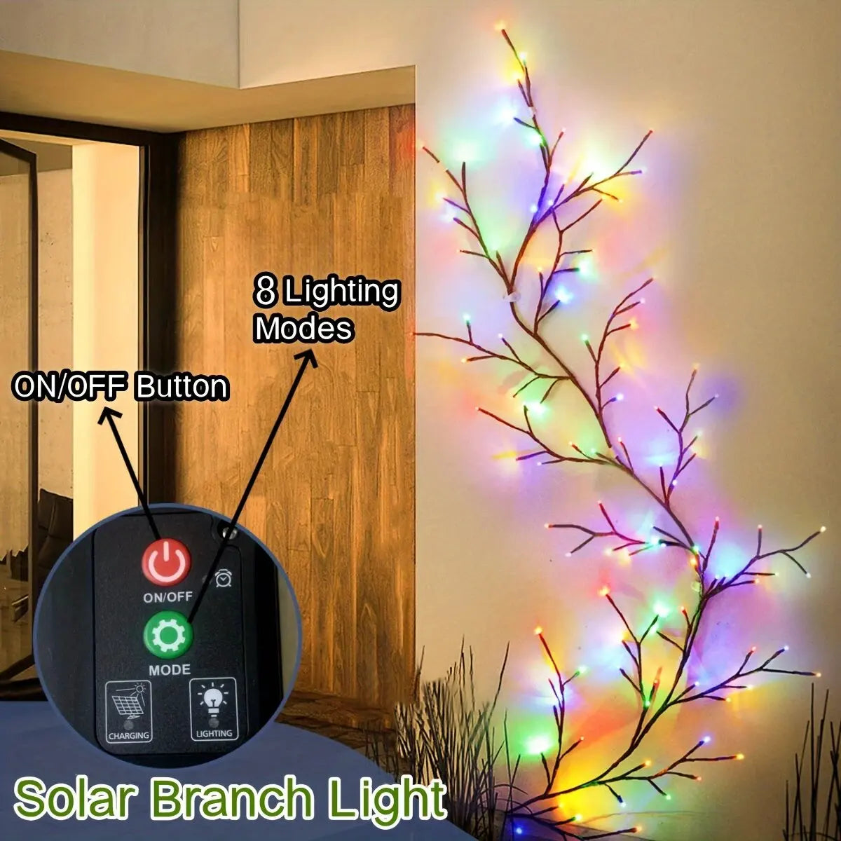 Radiant Solar Willow: Cascading LED Vine Fairy Lights