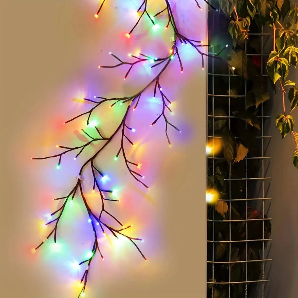 Radiant Solar Willow: Cascading LED Vine Fairy Lights