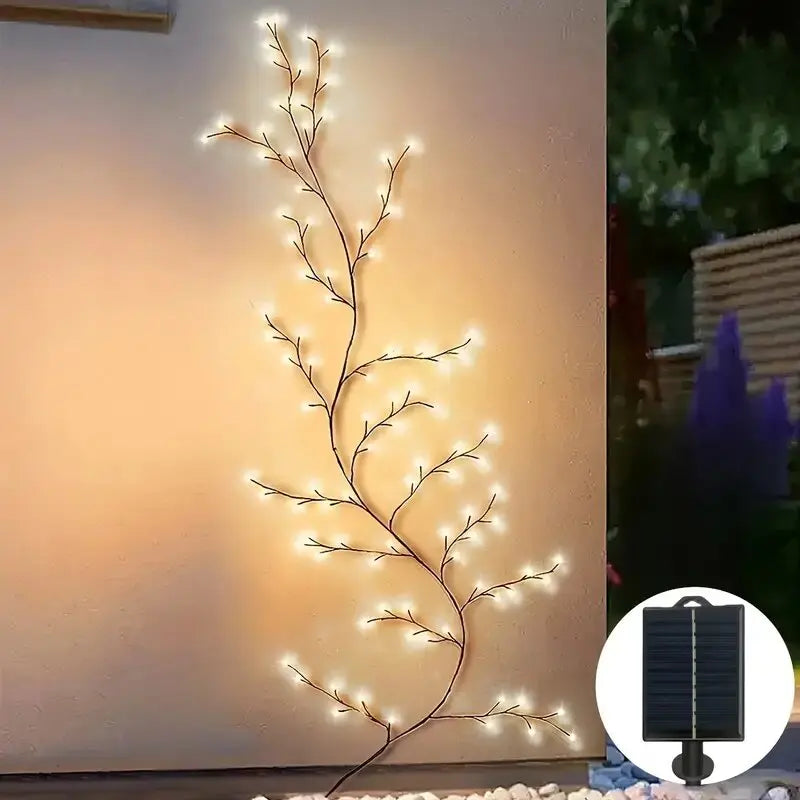 Radiant Solar Willow: Cascading LED Vine Fairy Lights