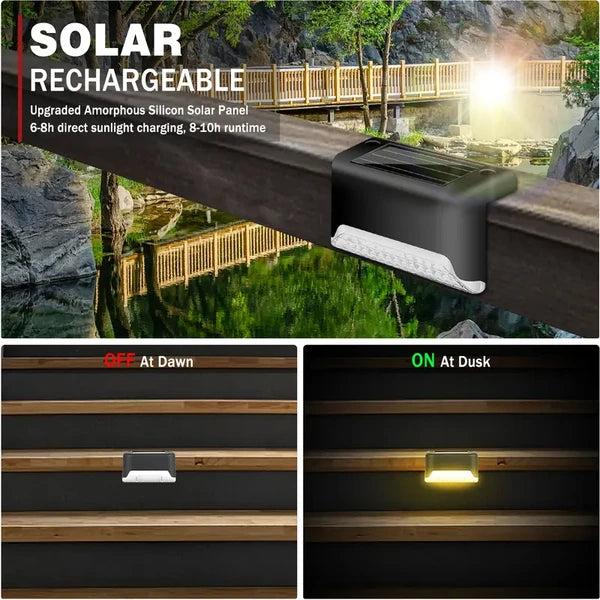 Solar Glow Outdoor Deck & Garden Pathway Lights