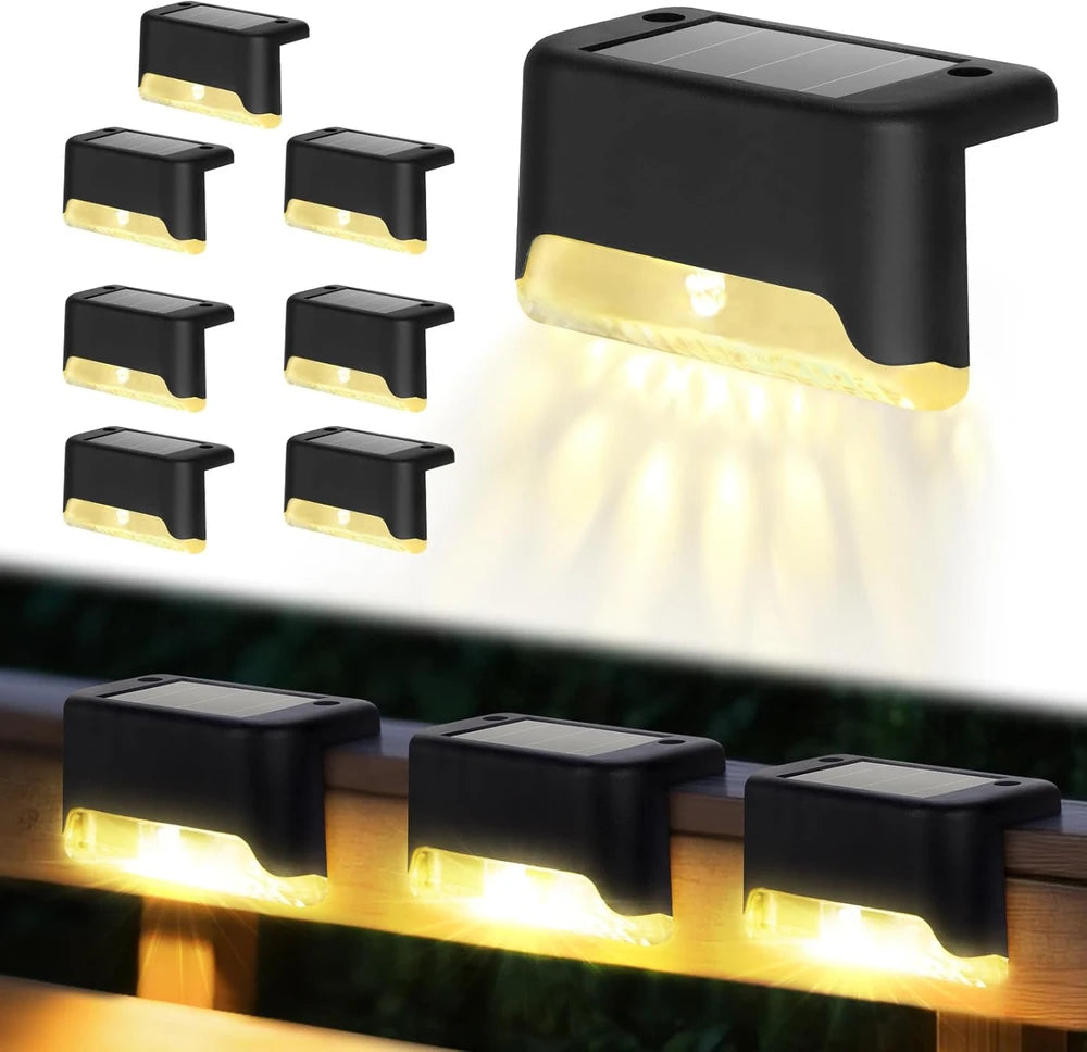 Solar Glow Outdoor Deck & Garden Pathway Lights